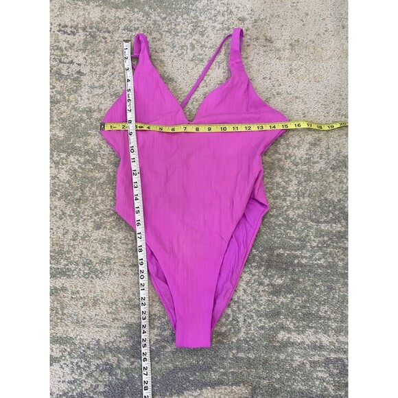 READ! Luli Fama Size M/L Pink Gold Embellishment VNeck Halter One Piece Swimsuit - Picture 4 of 6